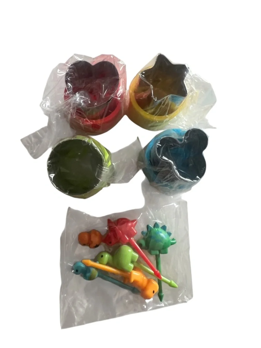 Mini Cookie Cutters & Reusable Toothpicks - Heart, Mickey Mouse, Circle & Star